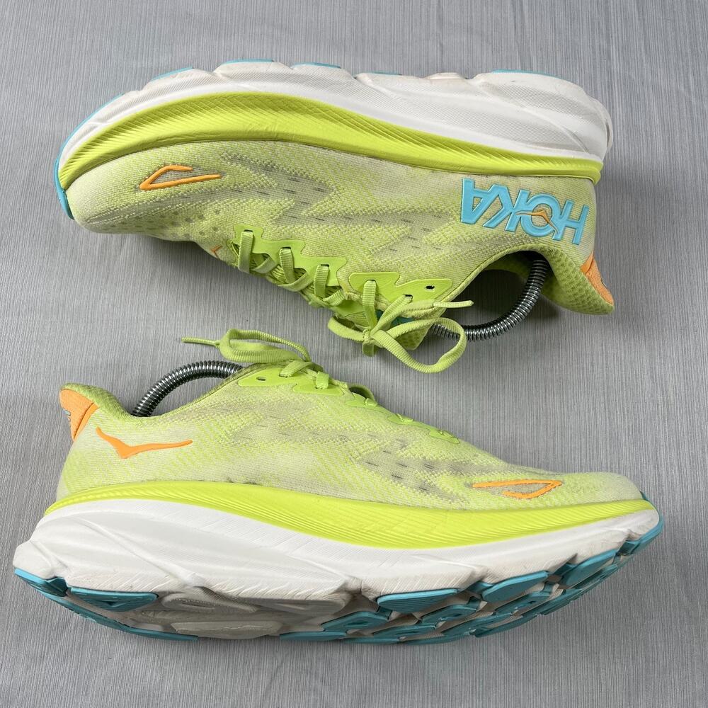 Hoka One One Clifton 9 Women's Size 9.5 Yellow Running Fitness Shoes 1127896 LCS - Picture 2 of 8